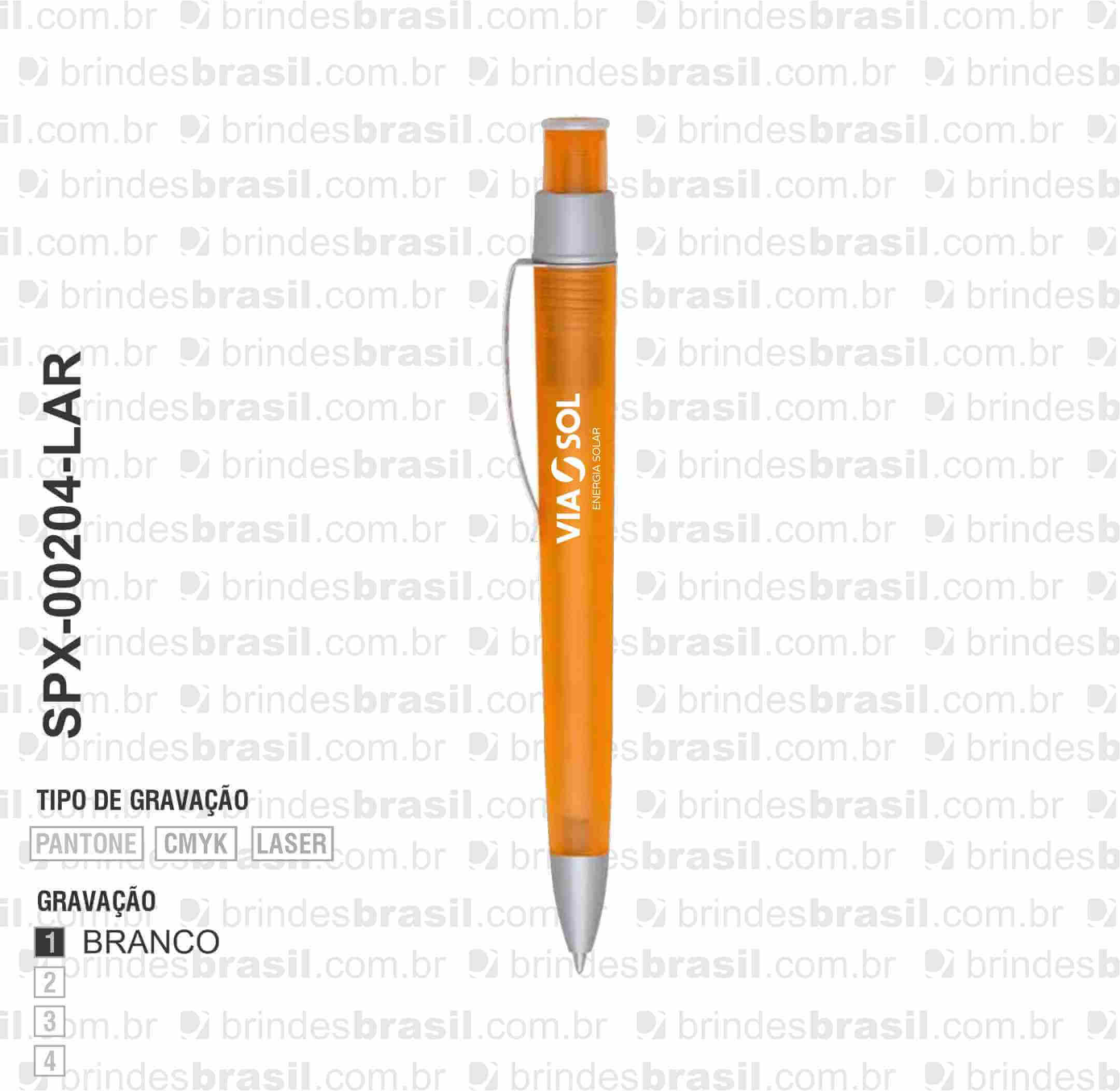 CANETA PLÁSTICA SPX-00204-LAR NA COR LARANJA - Imagem 2