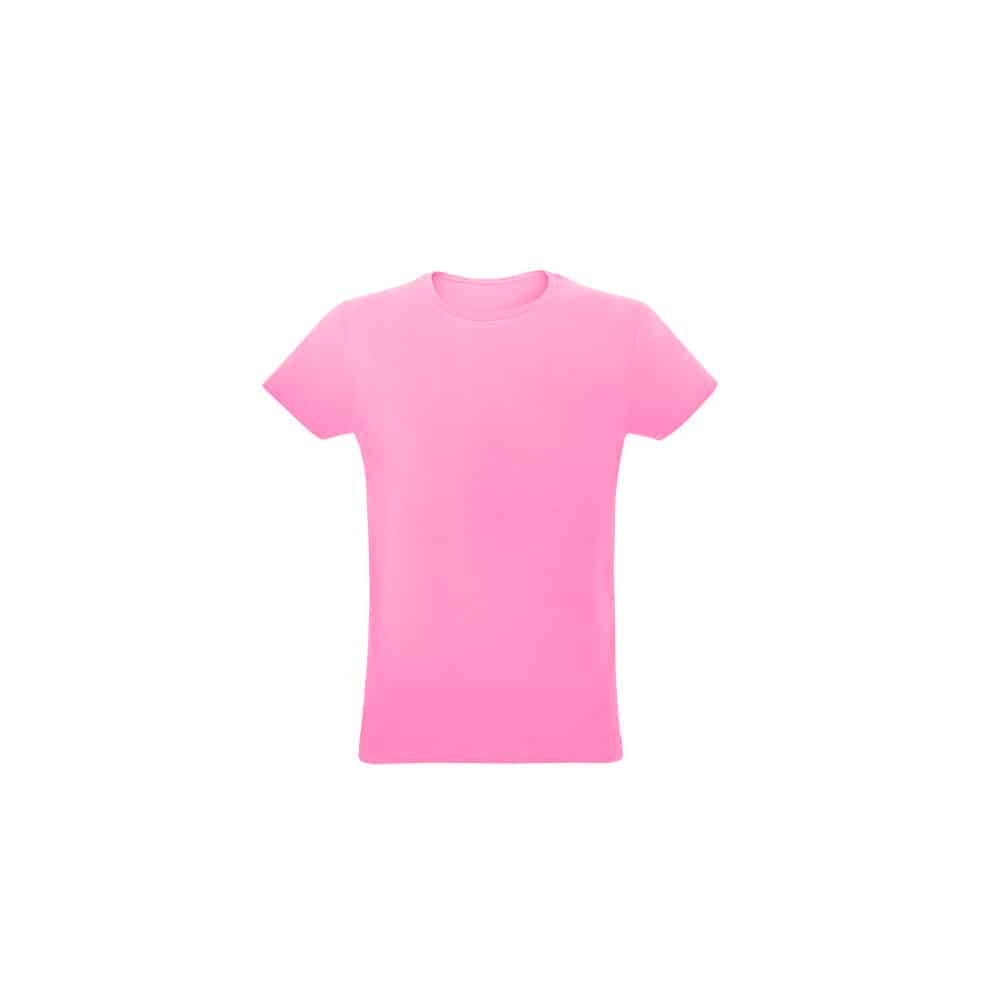 Camiseta unissex de corte regular em malha 100% algodão (170 g/m2) com fio 30/1 penteado.
