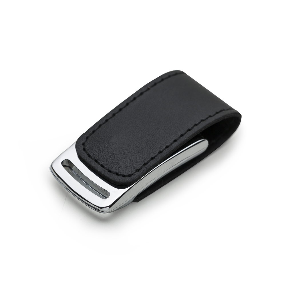 PEN DRIVE DE COURO 4GB SPX-00055-4GB-PRE/PRA NA COR PRETO