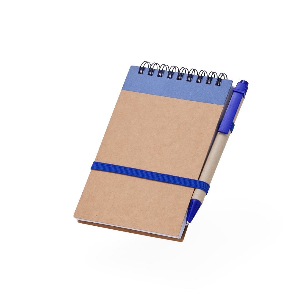 BLOCO DE ANOTAÇÕES ECOLÓGICO COM CANETA SPX-$@05064-AZU NA COR AZUL