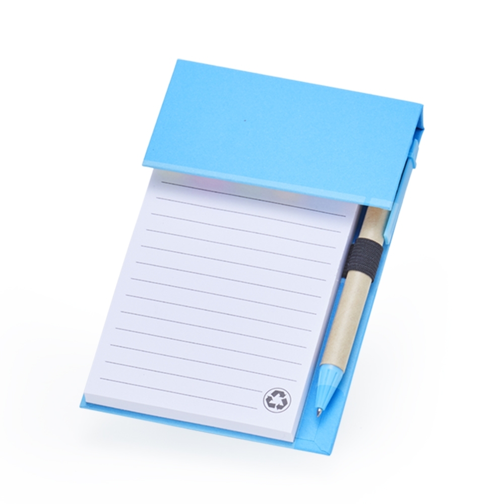 BLOCO DE ANOTAÇÕES COM AUTOADESIVOS E CANETA SPX-05049-AZU NA COR AZUL