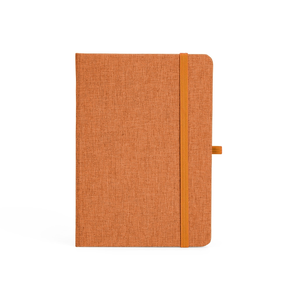 CADERNETA EM LINHO COM PORTA CANETA SPX-06104-LAR NA COR LARANJA