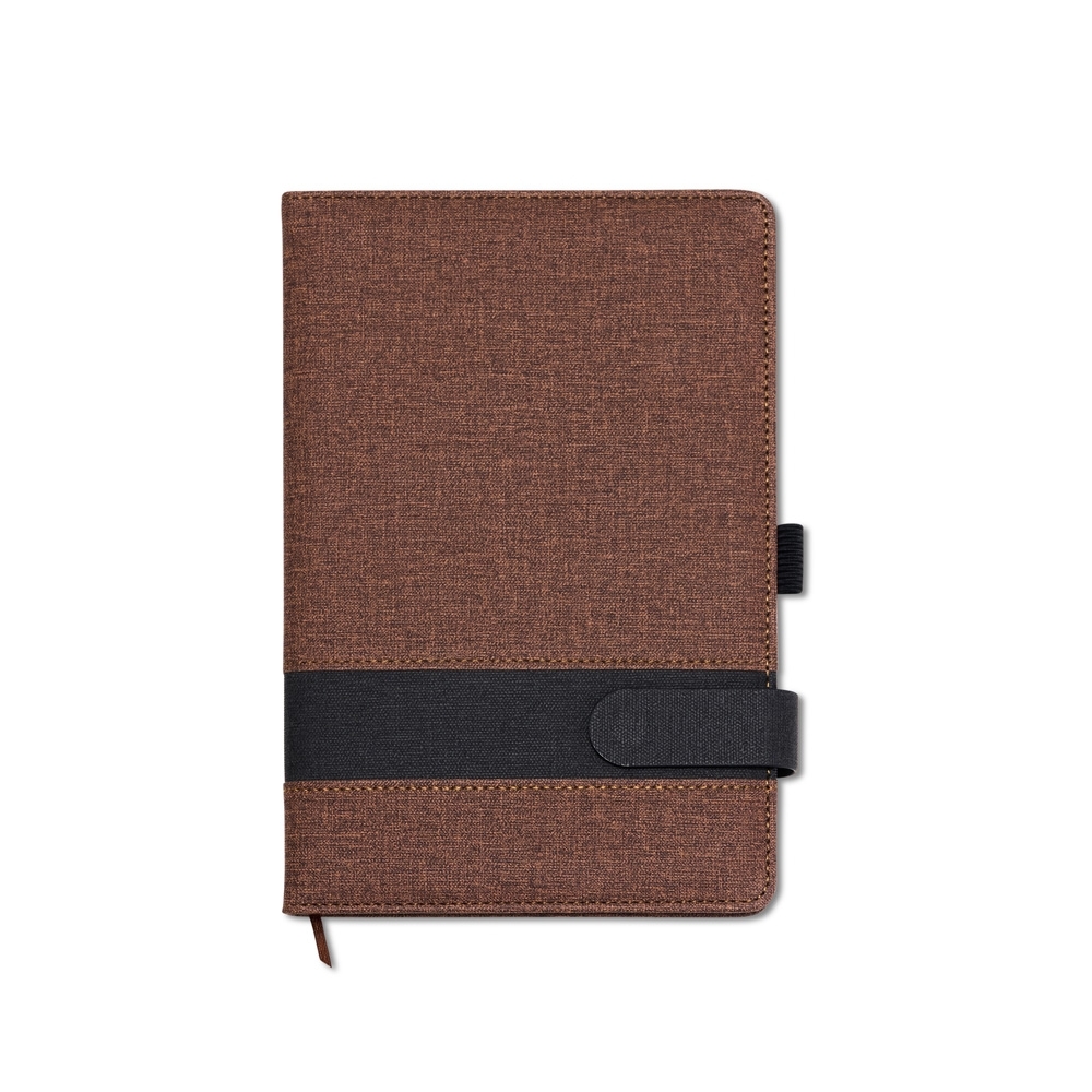 CADERNETA A5 EM PU SPX-06102-MAR NA COR MARROM