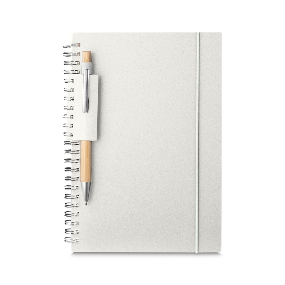 CADERNO A5 PAPEL RECICLADO SPX-15077-CRE NA COR BRANCO