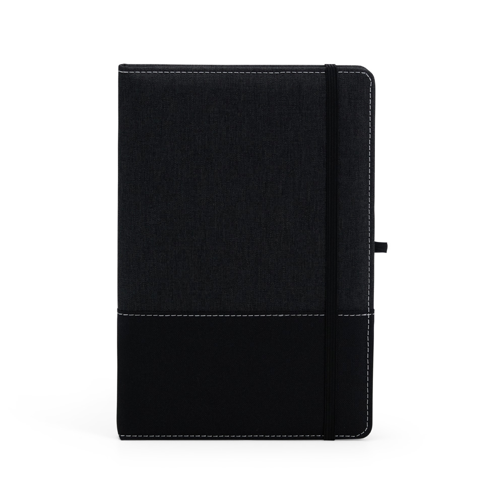 CADERNO A5 POLIÉSTER SPX-06100-PRE/PRE NA COR PRETO