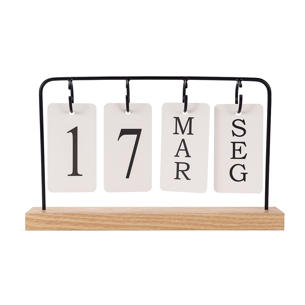 CALENDÁRIO MADEIRA COM ALÇA METAL SPX-15250-MAD NA COR MADEIRA