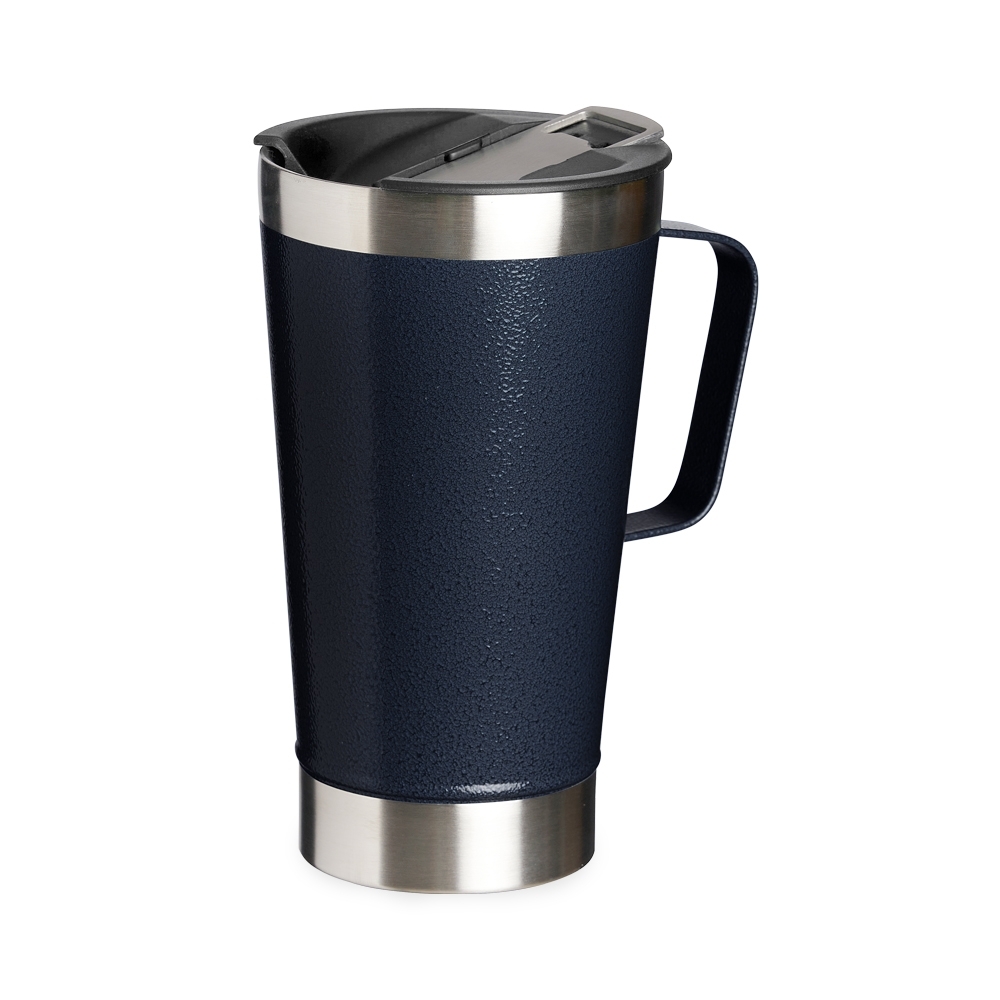 CANECA TÉRMICA 500ML *TEXTURA C/ ABRIDOR SPX-04082T-AZU NA COR AZUL