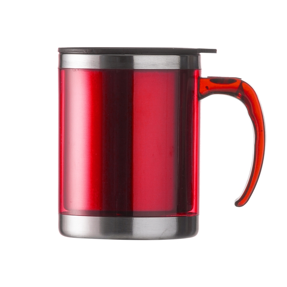 CANECA ACRÍLICA 400 ML COM TAMPA SPX-06520-VM NA COR VERMELHO