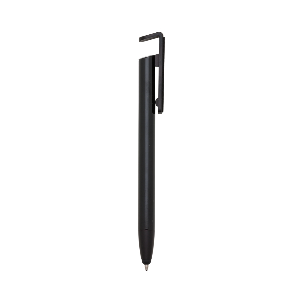 CANETA BASE CELULAR C/ LIMPADOR DE TELA E PORTA TOUCH  SPX-13589-PRE/PRE NA COR PRETO