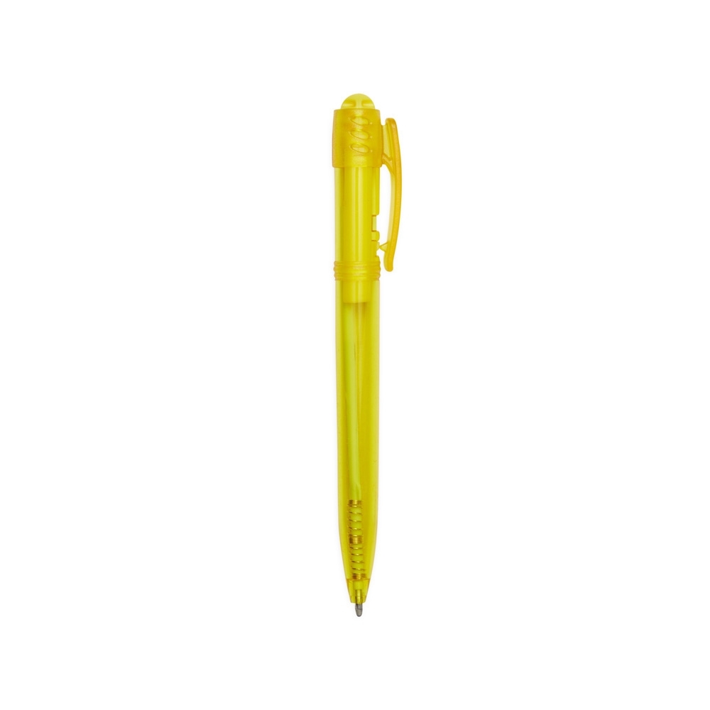 CANETA PLASTICA TRANSLUCIDA SPX-1089T-AMA NA COR AMARELO