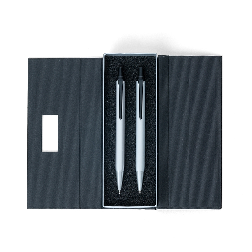 CONJUNTO CANETA E LAPISEIRA METAL SPX-P@14536-CRO NA COR PRATA