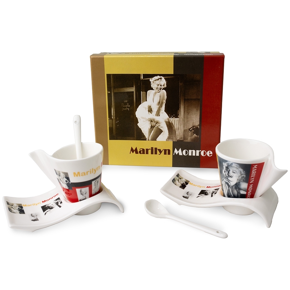 KIT CAFÉ MARILYN MONROE 6 PEÇAS SPX-P@6590M-BCO NA COR BRANCO