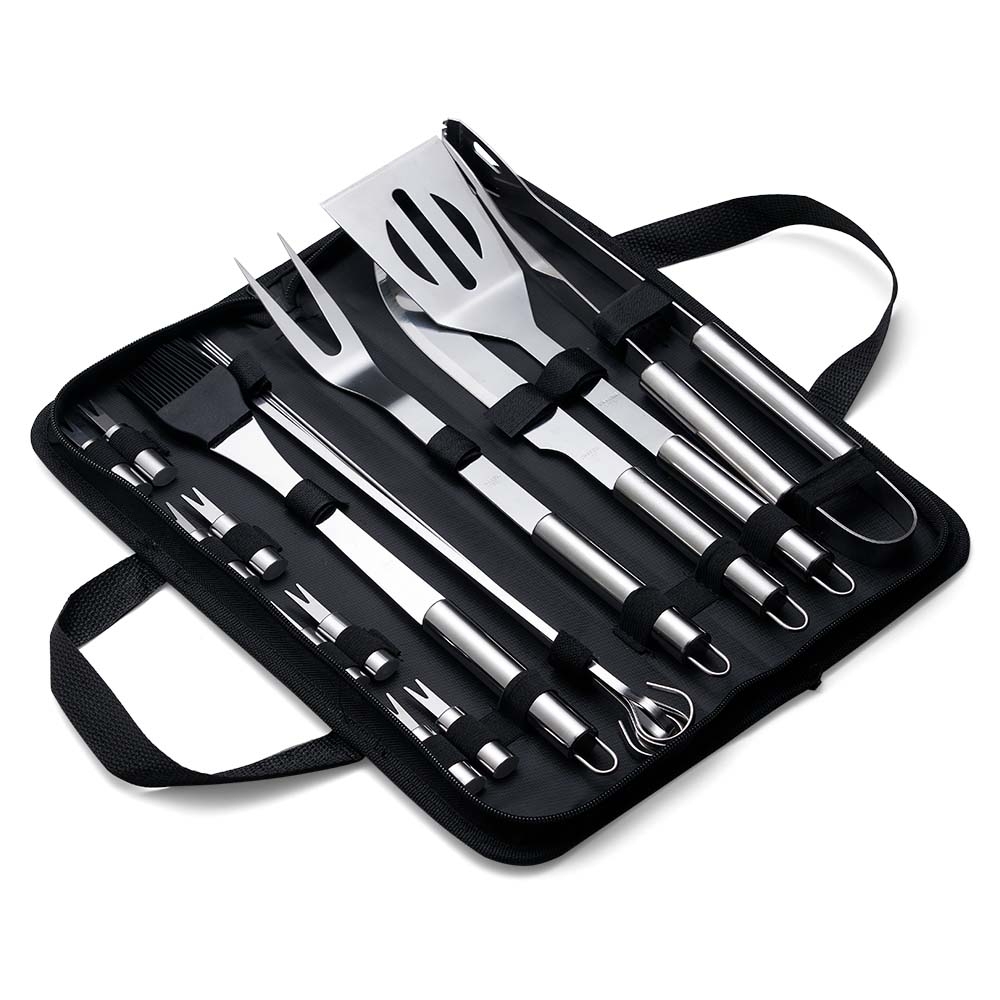 KIT CHURRASCO 17 PEÇAS SPX-01906-PRE NA COR PRETO