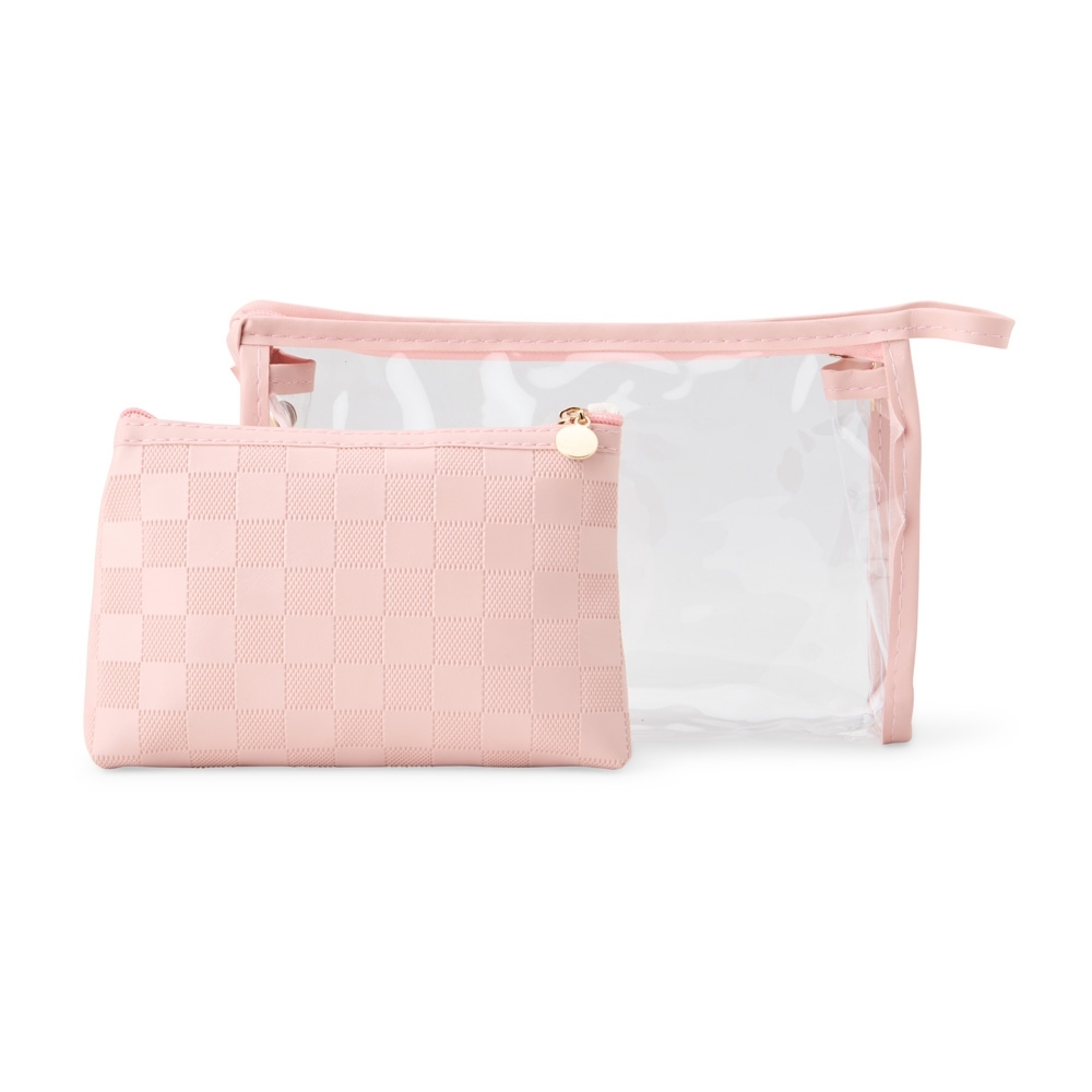 KIT NÉCESSAIRE DUAS PEÇAS SPX-07077-ROS NA COR ROSA