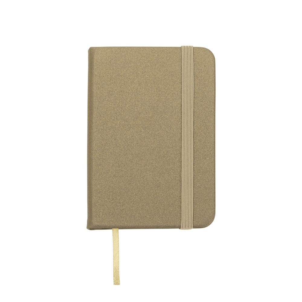 MINI CADERNETA SINTÉTICA BRILHANTE SPX-03024-DOU NA COR DOURADO