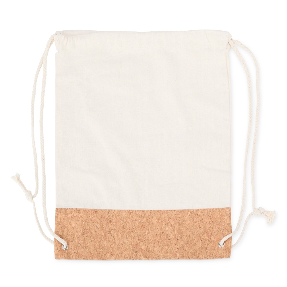 SACOCHILA DE LONA E CORTIÇA SPX-08078-BEG NA COR BEGE