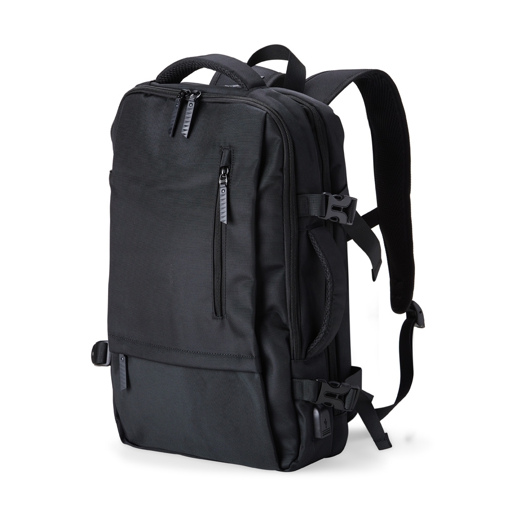 MOCHILA DE NYLON USB 20 LITROS SPX-05009-PRE NA COR PRETO