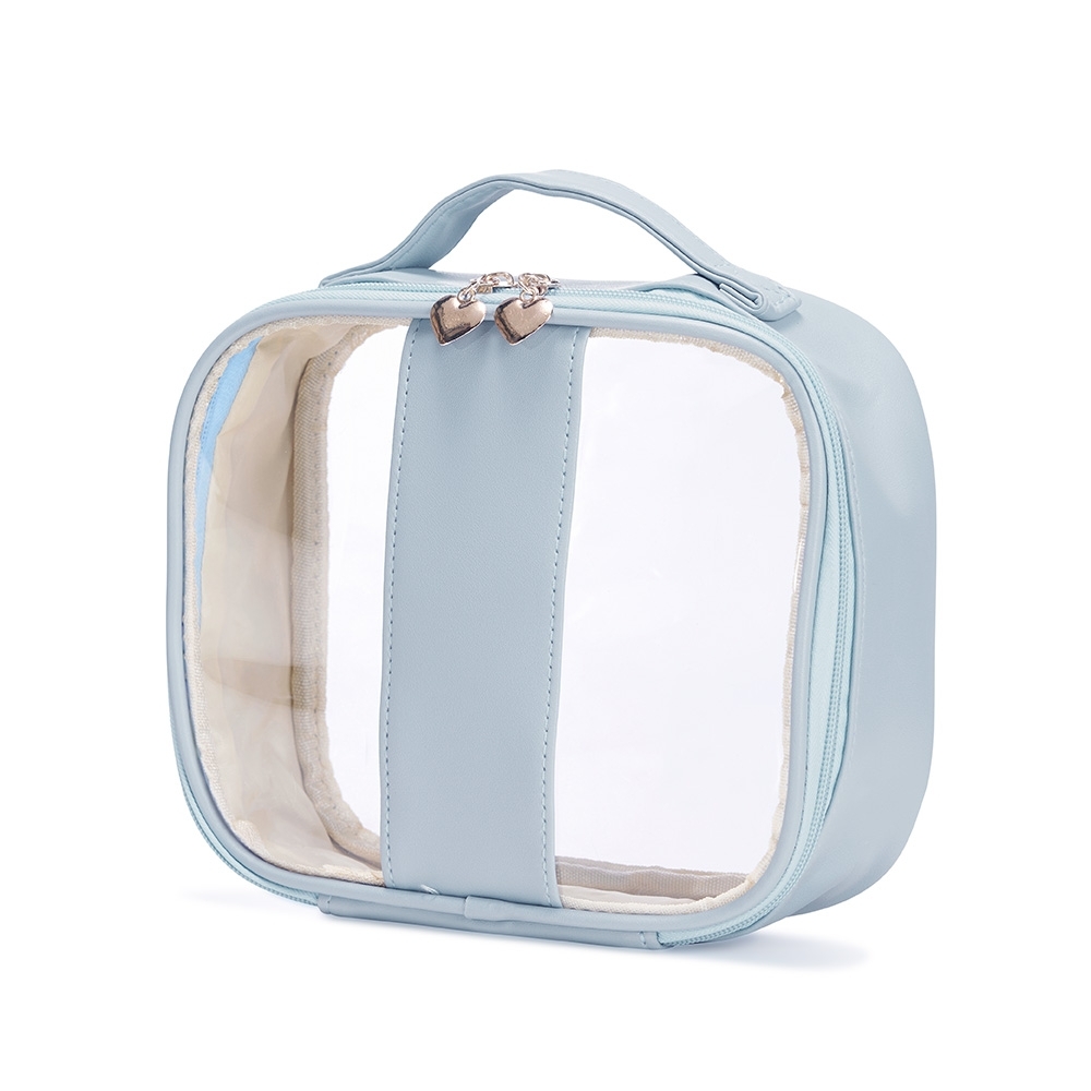 NECESSAIRE EM PVC E PU TAM.M SPX-18647M-AZC NA COR AZUL