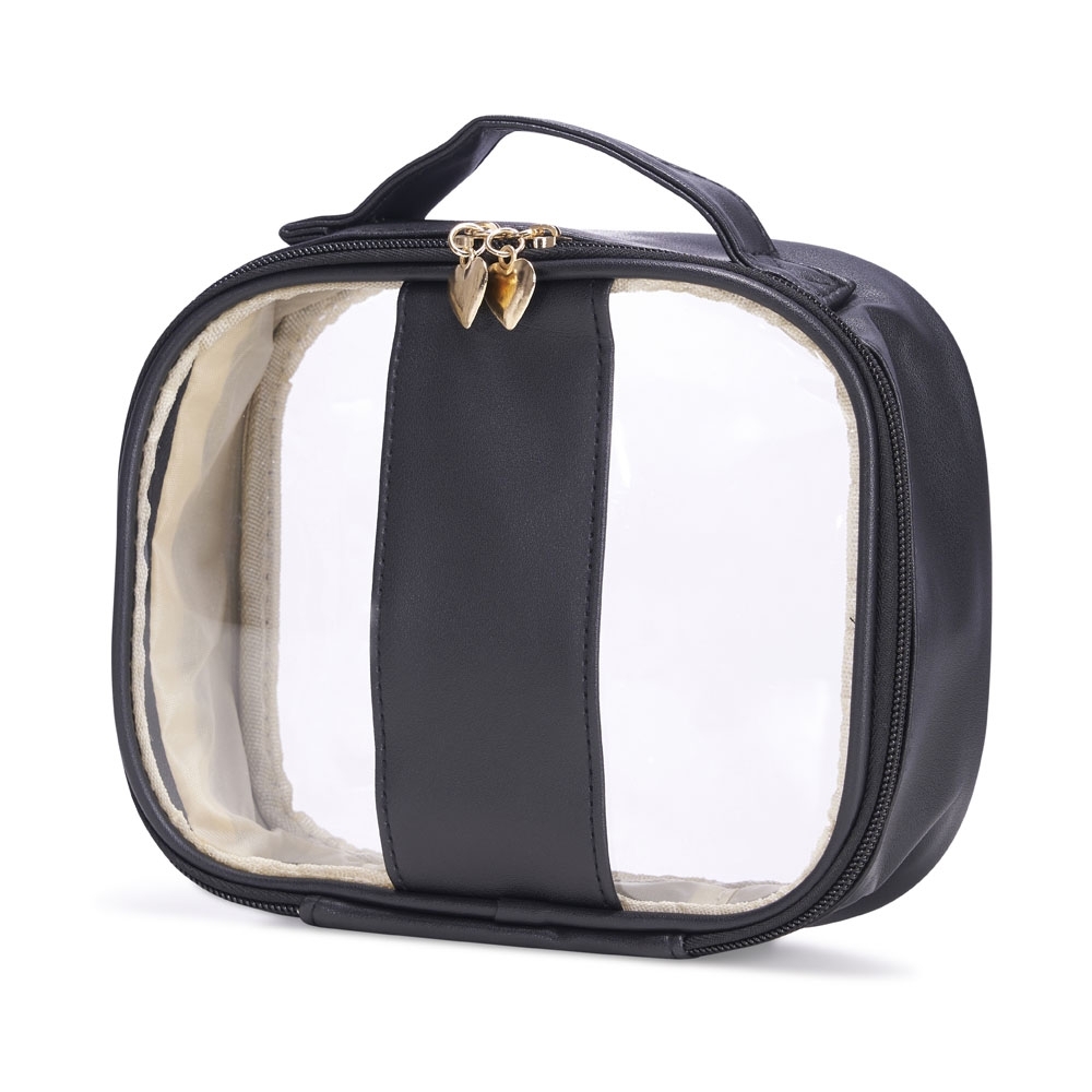 NECESSAIRE EM PVC E PU TAM.G SPX-18647G-PRE NA COR PRETO