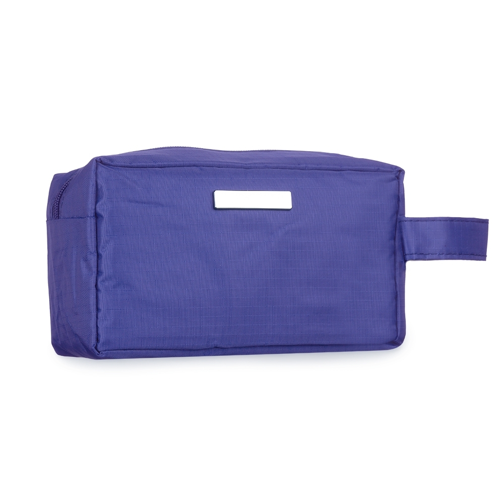 NECESSAIRE PVC IMPERMEÁVEL C/ PLAQUINHA SPX-01228P-AZ1 NA COR AZUL