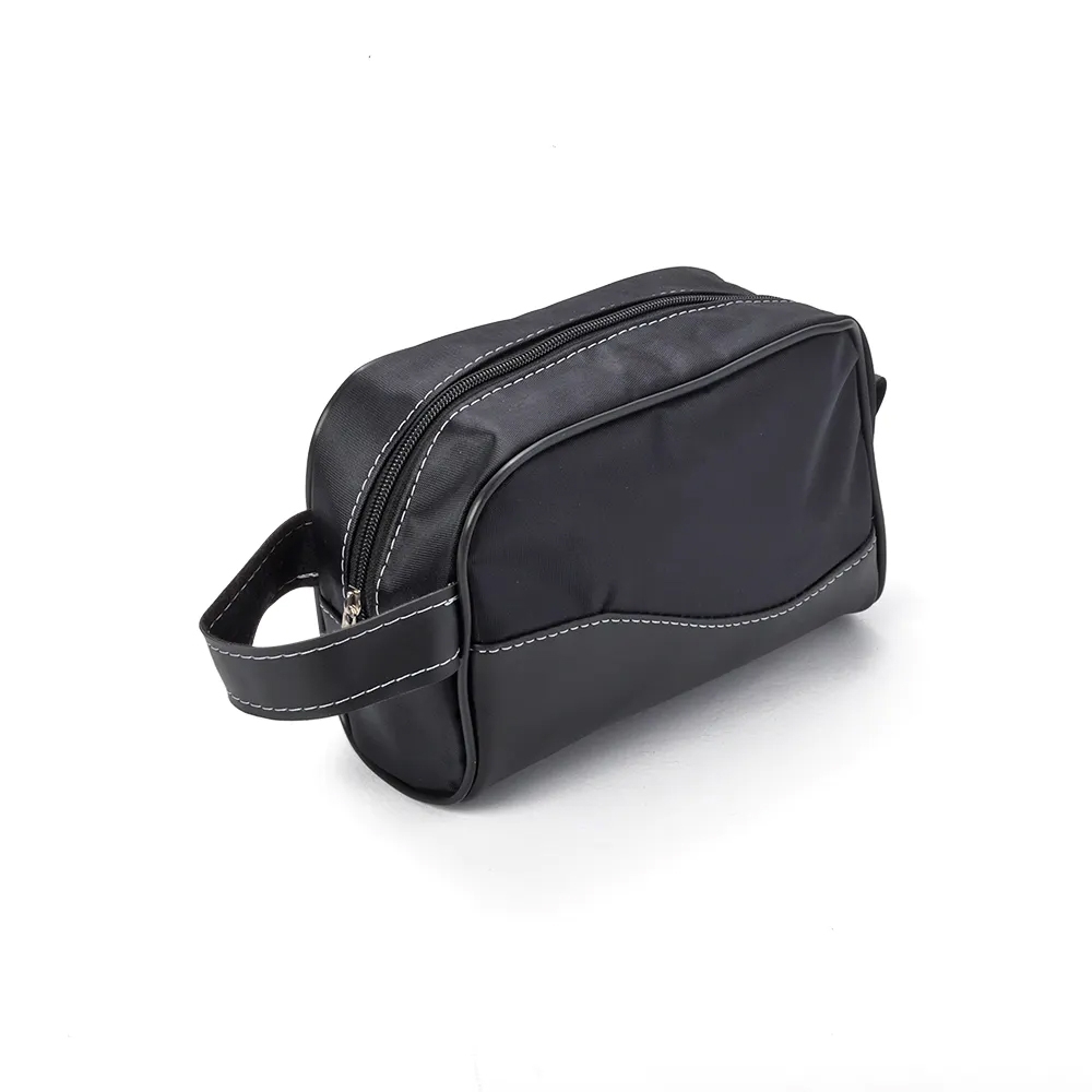 NECESSAIRE COURO SINT. E NYLON-PRE SPX-14572-PRE NA COR PRETO