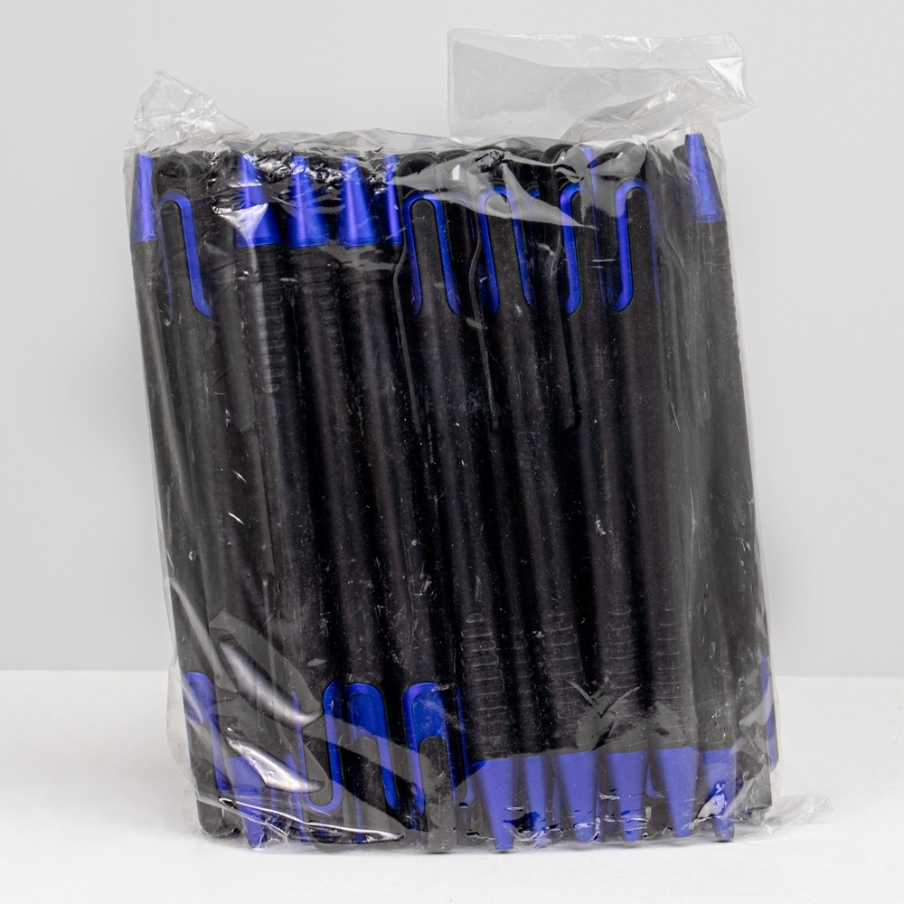 PACOTE C/ 50 PÇS CANETA PLÁSTICA SPX-P@12729-PRE/AZU NA COR PRETO