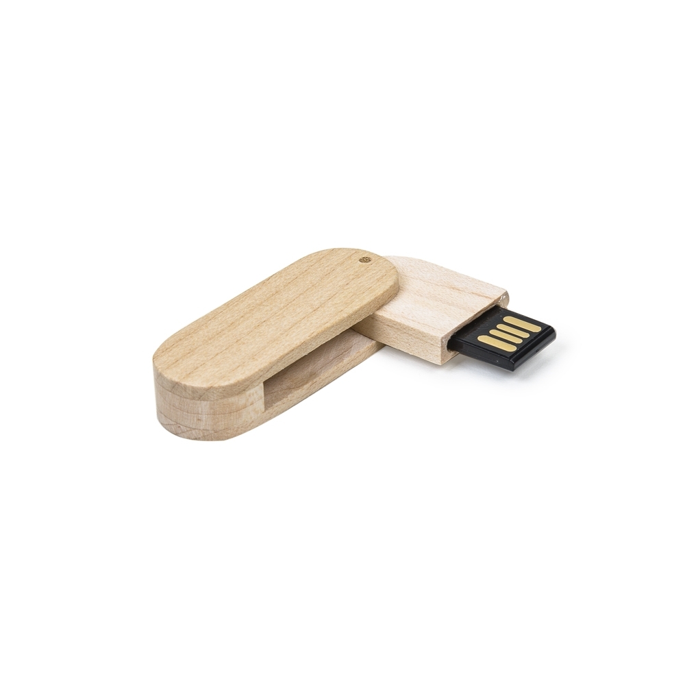 PEN DRIVE MADEIRA OVAL 4 GB GIRATÓRIO  SPX-00033-4GB-MAD NA COR MADEIRA