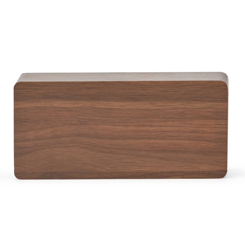 RELÓGIO DESPERTADOR DE MADEIRA COM PAINEL LED SPX-18563B-MAE NA COR MARROM