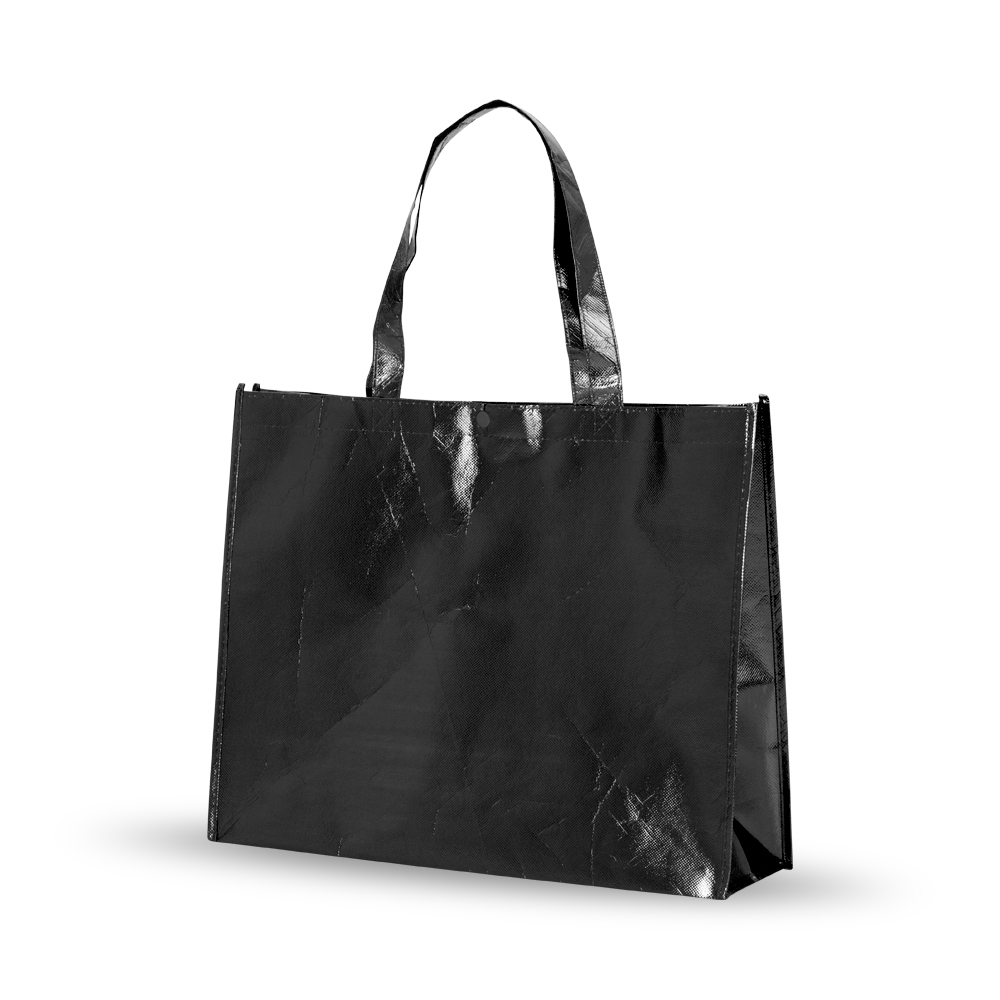 SACOLA EM TNT REVESTIDA C/ PLASTICO SPX-18537P-PRE NA COR PRETO