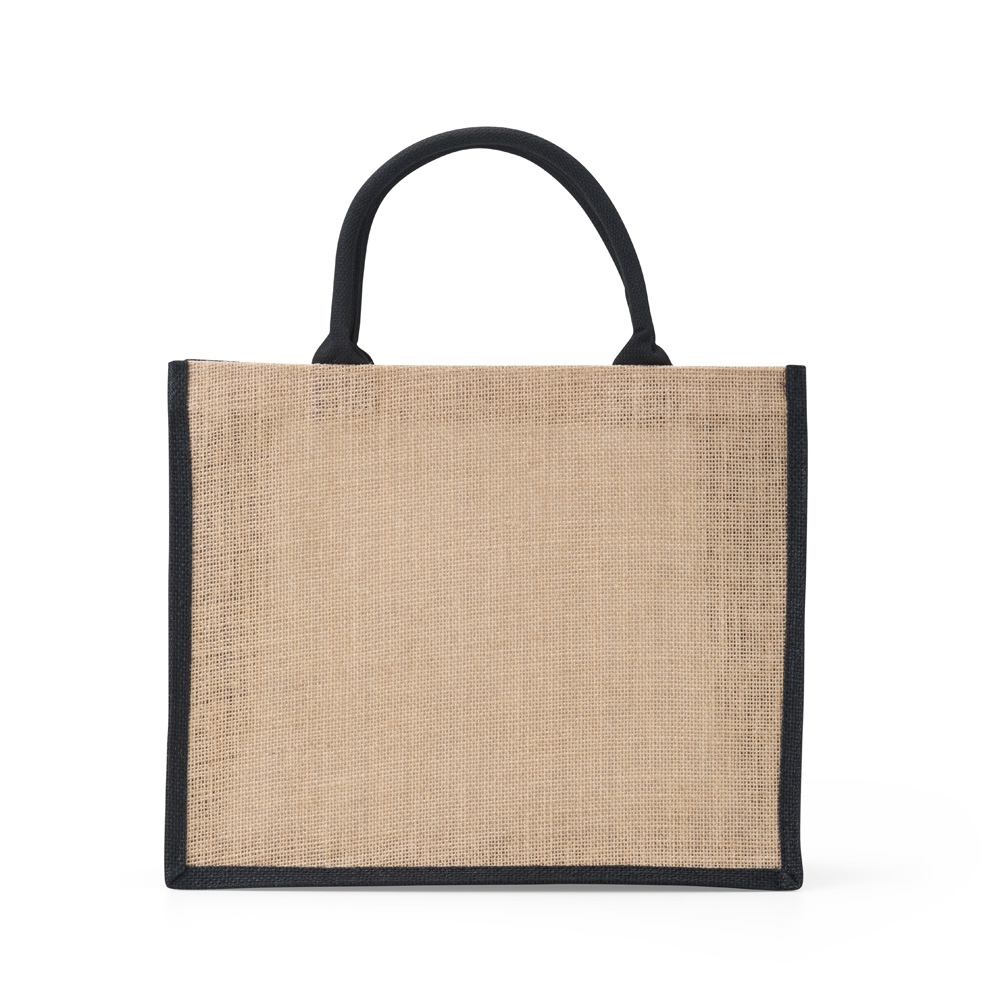 SACOLA DE JUTA PEQUENA SPX-18742-PRE NA COR PRETO