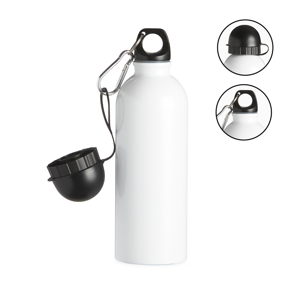 SQUEEZE INOX 500ML C/ BICO E MOSQUETÃO SPX-9139I-BCO NA COR BRANCO