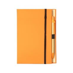 BLOCO DE ANOTAÇÕES COM AUTOADESIVOS E CANETA SPX-18938-LAR NA COR LARANJA