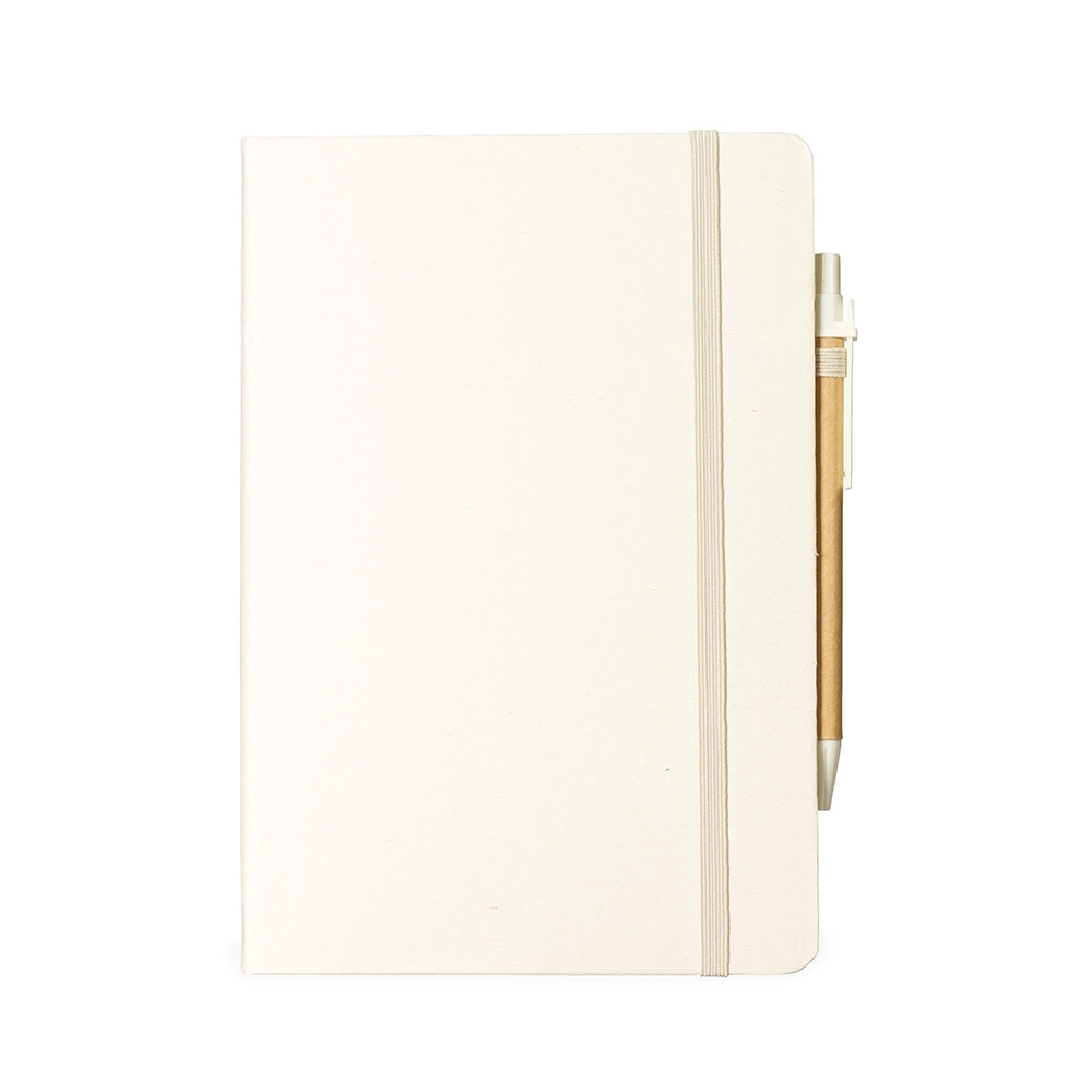 CADERNETA FIBRA DE ARROZ COM CANETA SPX-08290-BCO NA COR BRANCO