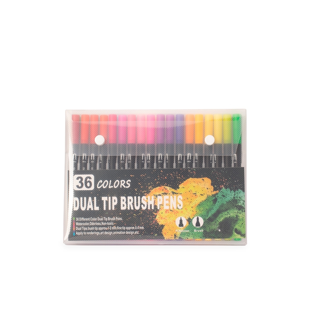 KIT CANETINHAS PONTA DUPLA 36 CORES SPX-08332B-36-COL NA COR COLORIDO