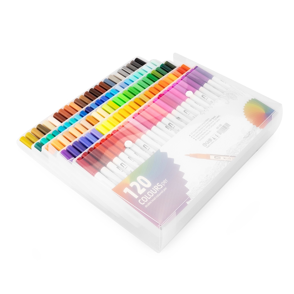 KIT CANETINHAS PONTA DUPLA 120 CORES SPX-08332-120-COL NA COR COLORIDO