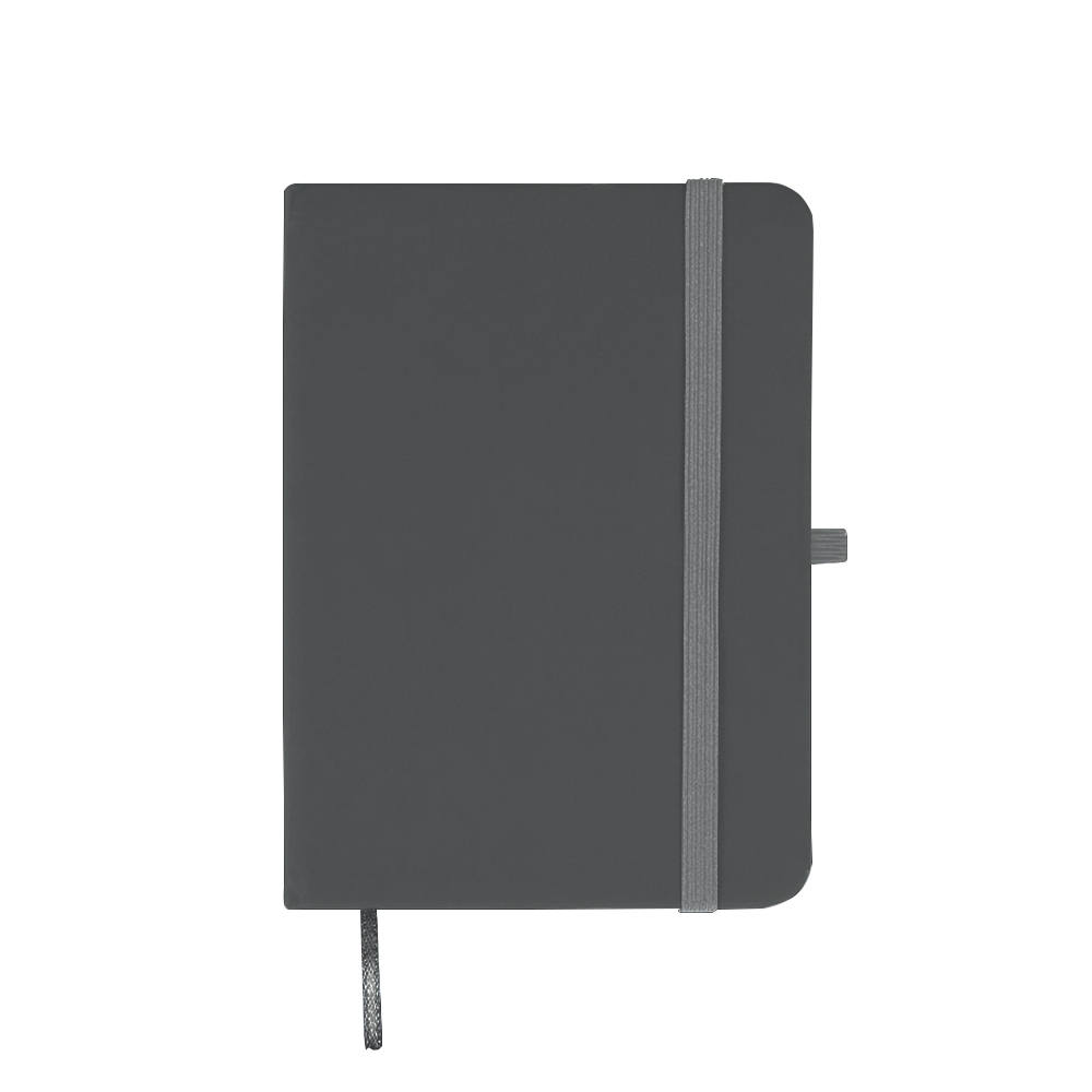 CADERNETA EMBORRACHADA S/ PAUTA SPX-12514SN-CIN NA COR CINZA