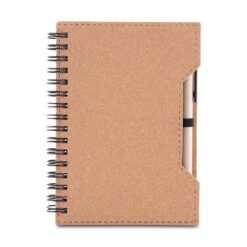 CADERNO DE PAPELÃO COM CANETA SPX-15364-MAR NA COR MARROM