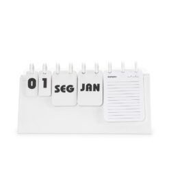 CALENDÁRIO PERMANENTE DE MESA DISCO SPX-15342-BCO NA COR BRANCO