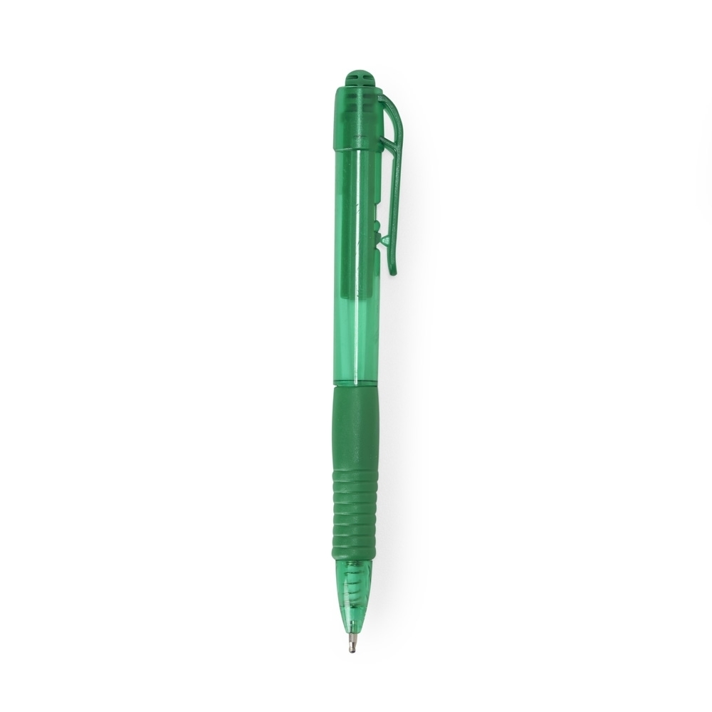 CANETA PLÁSTICA COM CARGA PRETA SPX-14679T*CP*-VD NA COR VERDE
