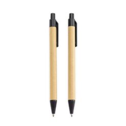 KIT ECOLÓGICO CANETA E LAPISEIRA PAPELÃO SPX-15348-PRE NA COR MARROM