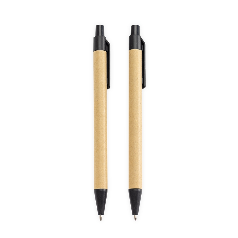 KIT ECOLÓGICO CANETA E LAPISEIRA PAPELÃO SPX-15348-PRE NA COR MARROM