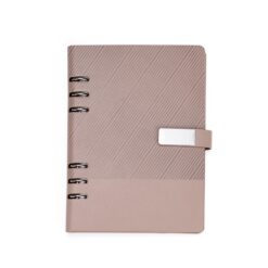 CADERNO FICHÁRIO COURO SINTÉTICO SPX-19140-BEG NA COR BEGE
