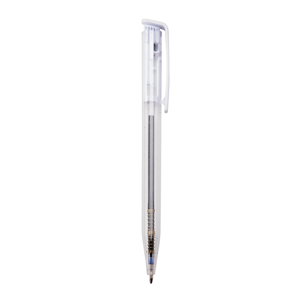 CANETA PLÁSTICA SPX-13630T-TRA/BCO NA COR TRANSPARENTE