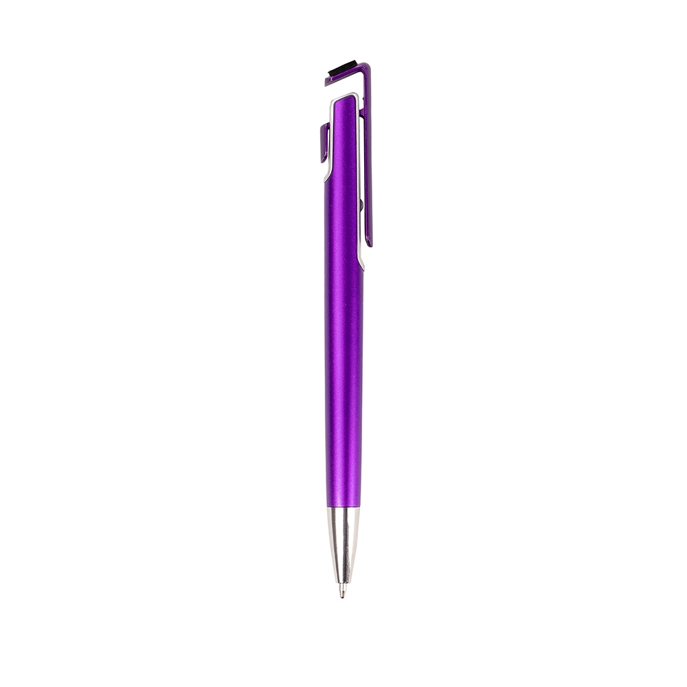 CANETA PLÁSTICA COM SUPORTE PARA CELULAR SPX-12412-ROX/PRA NA COR ROXO